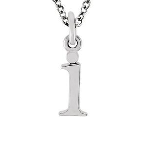 The Abbey Lower Case Initial 'i' Necklace in 14k White Gold, 16 Inch